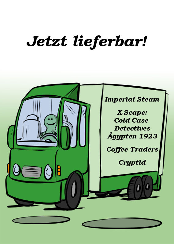 IMPERIAL STEAM, COLD CASE DETECTIVES FALL 3, COFFEE TRADERS UND CRYPTID SIND JETZT LIEFERBAR